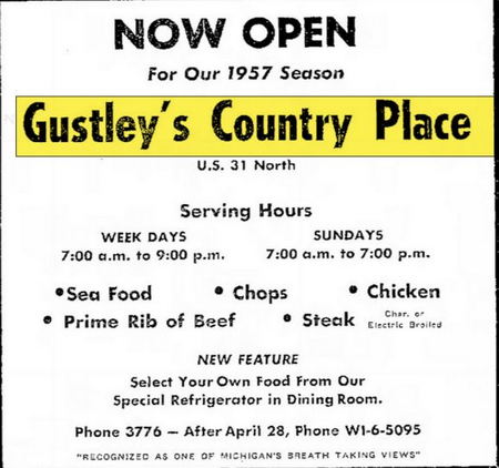 Gustelys Country Place - Apr 1957 Ad (newer photo)